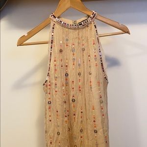 High neck dress with sequin detailing